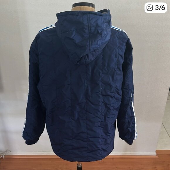 Adidas Mens L Reversible Pullover Vintage Hoodie Large READ - Picture 5 of 11